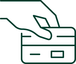 hand with credit card icon